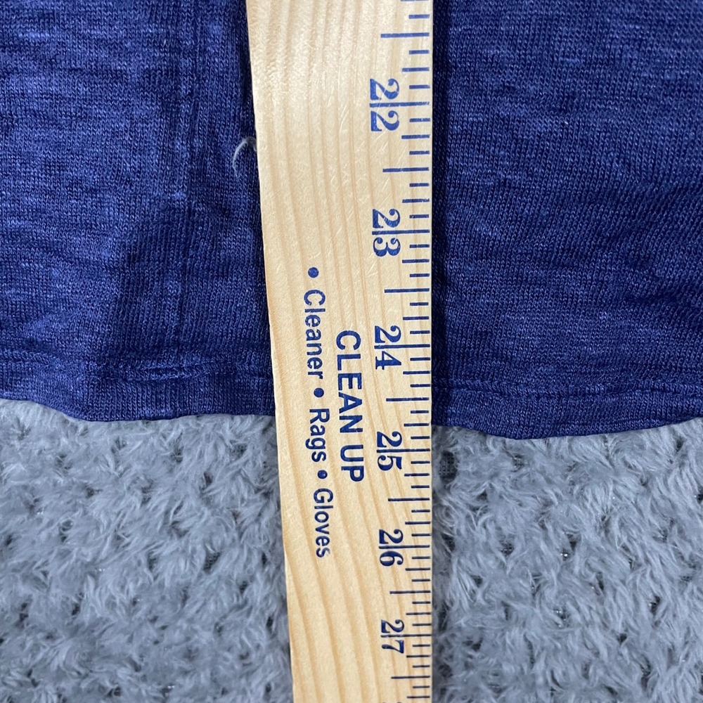 J. Jill Love Linen Navy Blue Short Sleeve Top XL 100% Linen Minimalist Coastal - Picture 9 of 9